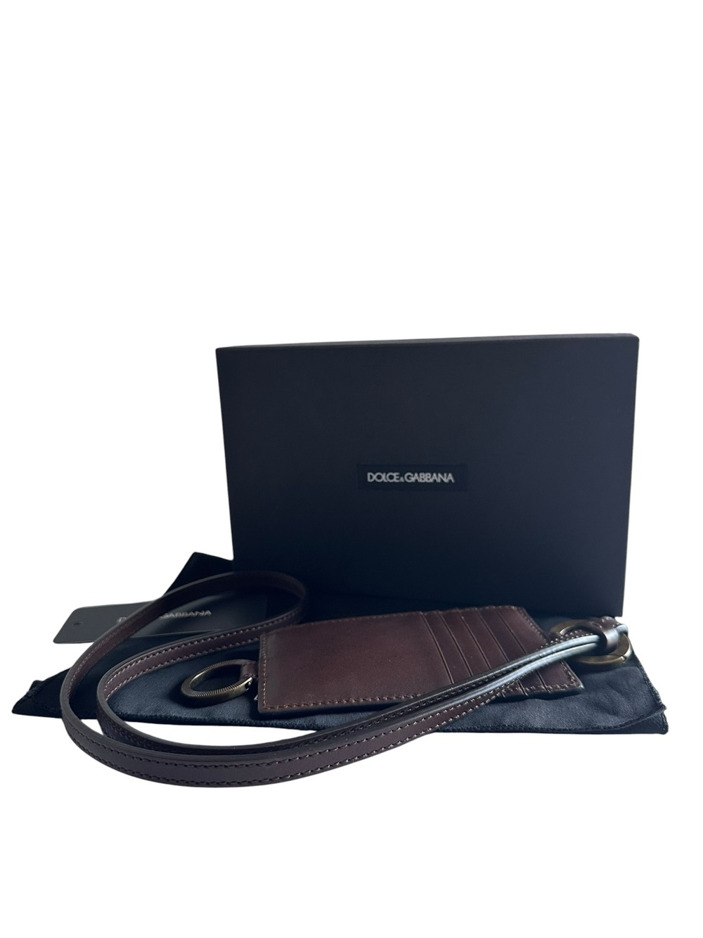 Dolce & Gabbana Brown Leather Wristlet with Gold Hardware - Picture 6 of 11